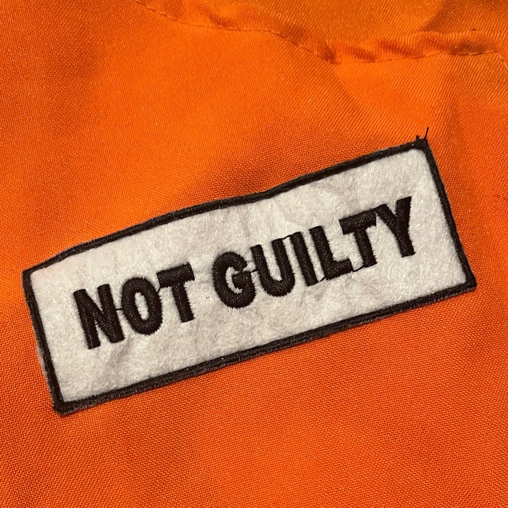Sexy Convict Halloween Costume Orange Mini Dress w Zipper, Heart &fake handcuffs - Picture 9 of 15